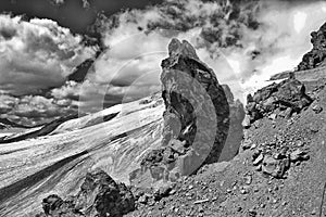 large stone in the mountains