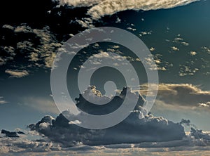 Tropical storm front on horizon panorama