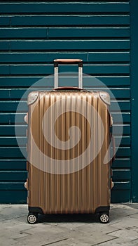 Large suitcase symbolizes readiness for extensive travel adventures