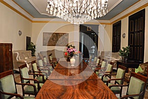 Large table with chairs in the living room