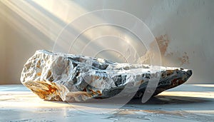 Textured Stone Surface with Dramatic Light Rays