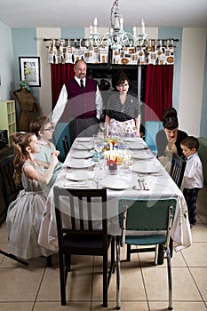 Retro Family Thanksgiving Dinner Turkey
