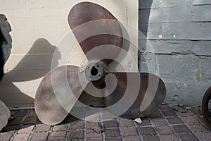 large three-bladed ship propeller from the Second World War