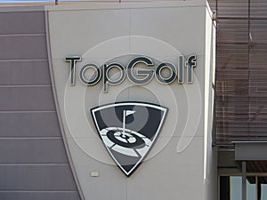 TopGolf building with sign and logo in Scottsdale Arizona