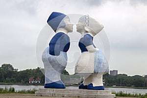 Large Touristic Puppets At Amsterdam The Netherlands 27-6-2020