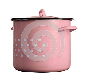 Large traditional pink cooking pot