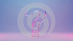 Large transparent question mark on gradient background