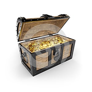 Large treasure wooden chest
