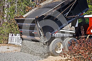 Large Truck Dumping Gravel photo
