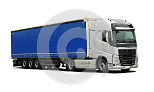 Large truck with semi trailer