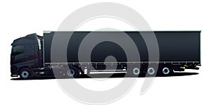 Large truck with semi-trailer on a white background