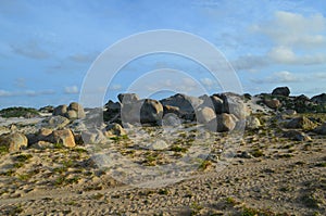 Large Tumbled Stones on the Aruban North Shore