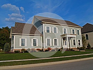 Large Two-Story Gray Home