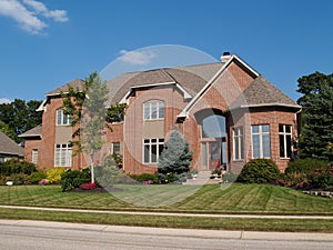 Large Two Story New Brick Home With Turret