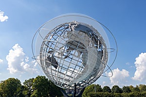 Unisphere Globe at Flushing Meadows Corona Park during the Summer in Flushing Queens of New York City