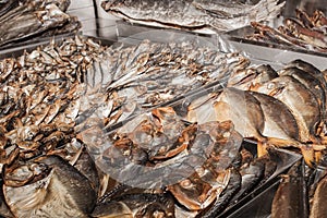 A large variety of dried fish