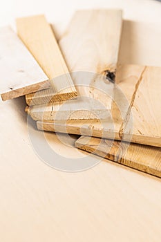Large Variety of Separate Lineup of Assorted Types of Wood Materials for Crafts
