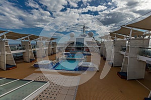 Large View of Pools Above Deck On Celebrity Cruise