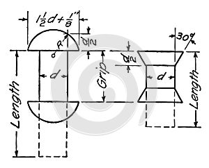 Large View of Riveting for Drawing, not well suited to large drawings,  vintage engraving