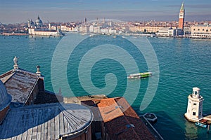 Large view of Venice city from San Giorgio Maggiore