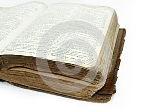 Large vintage open bible detail