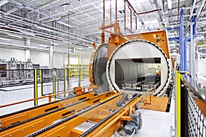 Large warehouse, autoclave machine