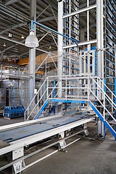 Large warehouse hangar of factory interior