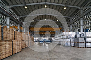 Large Warehouse interior inside a Factory building