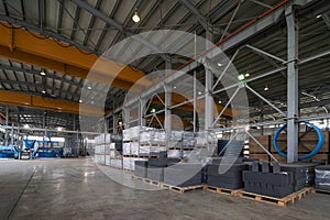 Large Warehouse interior inside a Factory building