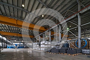 Large Warehouse interior inside a Factory building