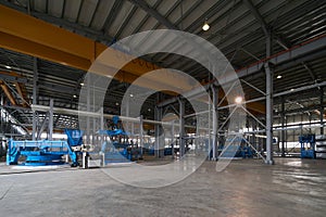Large Warehouse interior inside a Factory building