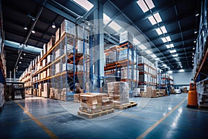 Large Warehouse with Pallet Racks, Industrial Storage Solutions