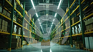 A large warehouse storage. AI generated