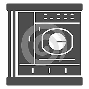 Large washing machine solid icon, dry cleaning concept, large capacity laundry washer vector sign on white background