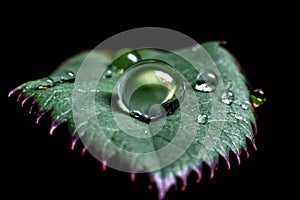 A large water drop macro