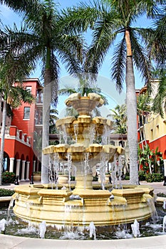 Large Water Fountain Outside Shopping Mall