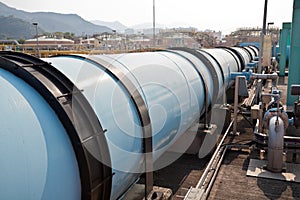 Large water pipe in a sewage treatment plant