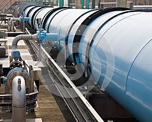 Large water pipe in a sewage treatment plant