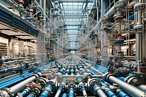 Large water pipe systems used in industrial plants and department stores