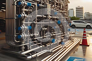 Large water pipe systems used in industrial plants and department stores