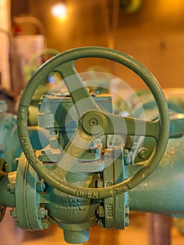 Large water valve at waste water plant photo