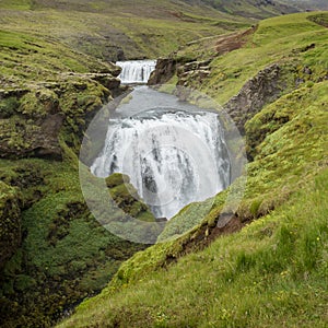 Large waterfall in Iceland