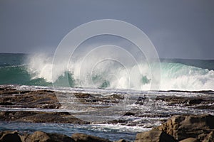 Large Waves Rolling to Shore