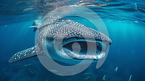 a large whale shark underwater