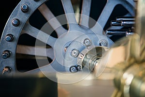 Large wheel, detail of clock internal parts
