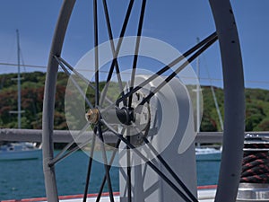 Large Wheel Of Racing Sailboat