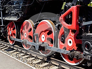 large wheels of an old train