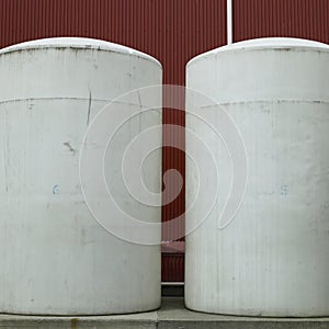 Large white barrels