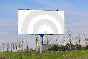 Large white billboards for outdoor advertising