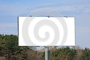 Large white billboards for outdoor advertising
